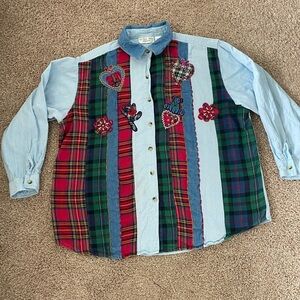 VTG Victoria Jones Woman Multicolor Patchwork  Shirt